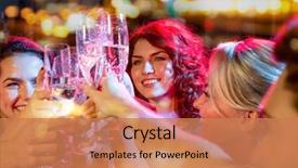  Presentation with club - Slide deck having party holidays celebration nightlife background and a coral colored foreground