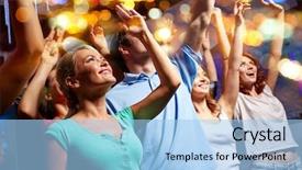  Presentation with concert - Beautiful presentation design featuring party holidays celebration nightlife backdrop and a light blue colored foreground