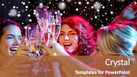  Presentation with celebration - Slide set featuring party holidays celebration nightlife background and a red colored foreground