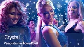  Presentation with holidays - Slide deck with party holidays celebration nightlife background and a ocean colored foreground