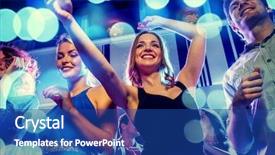  Presentation with celebration - Amazing PPT theme having party holidays celebration nightlife backdrop and a ocean colored foreground