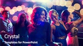  Presentation with club - Presentation theme having party holidays celebration nightlife background and a navy blue colored foreground