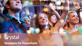  Presentation with happy holidays - PPT theme with party holidays music events nightlife background and a coral colored foreground