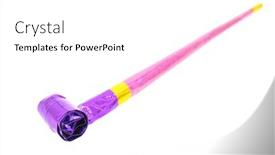  Presentation with party - Beautiful slide deck featuring party-horn-isolated-on-white backdrop and a white colored foreground