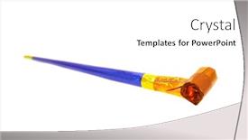  Presentation with party - Cool new PPT layouts with party-horn-isolated-on-white backdrop and a white colored foreground