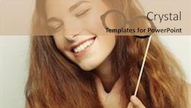  Presentation with party time - Presentation consisting of party image playful young women holding a party glasses ready for good time background and a coral colored foreground