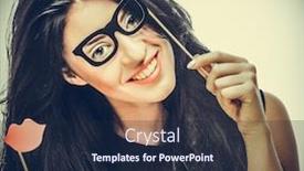  Presentation with party time - Colorful presentation theme enhanced with party image playful young women holding a party glasses ready for good time backdrop and a wine colored foreground