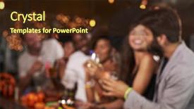  Presentation with party time - PPT theme featuring party in a bar background and a wine colored foreground