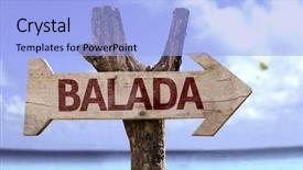  Presentation with beach party - Beautiful theme featuring party-in-portuguese-wooden-sign backdrop and a light blue colored foreground