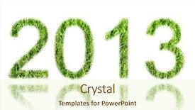  Presentation with new year - Audience pleasing slides consisting of party land - 2013 new year sign backdrop and a cream colored foreground