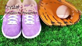  Presentation with land - PPT layouts enhanced with party land - beautiful gumshoes and baseball ball background and a gold colored foreground