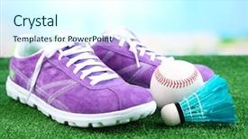  Presentation with land - Beautiful theme featuring party land - beautiful gumshoes and shuttlecocks backdrop and a cool aqua colored foreground