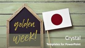  Presentation with rustic blackboard - Presentation design consisting of party land - house-shaped blackboard with the text background and a gray colored foreground