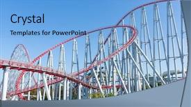  Presentation with roller coaster - Beautiful PPT layouts featuring party land - roller coaster with sunshine backdrop and a light blue colored foreground