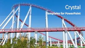  Presentation with roller coaster - Beautiful slide deck featuring party land - roller coaster backdrop and a teal colored foreground