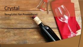  Presentation with corkscrew - Amazing presentation theme having party list - bottle of wine with glass backdrop and a  colored foreground