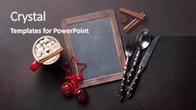  Presentation with christmas chocolate - PPT layouts consisting of party list - chalkboard for your christmas menu background and a gray colored foreground