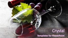  Presentation with wine - Audience pleasing presentation theme consisting of party list - glass of red wine backdrop and a tawny brown colored foreground