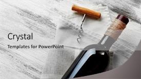  Presentation with corkscrew - Colorful theme enhanced with party list - wine with corkscrew backdrop and a light gray colored foreground