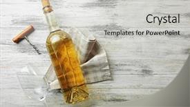  Presentation with corkscrew - Audience pleasing PPT theme consisting of party list - wine with corkscrew backdrop and a  colored foreground