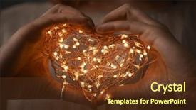  Presentation with string lights - Cool new PPT layouts with party list - woman hands holding string backdrop and a tawny brown colored foreground