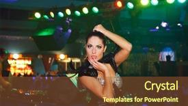  Presentation with pantomina dance - PPT layouts enhanced with party pj - portrait of girl in exotic background and a tawny brown colored foreground