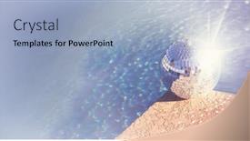  Presentation with summer party - PPT theme with party-pool-summer-concept-image background and a light blue colored foreground