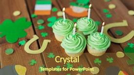  Presentation with party candles - Cool new presentation theme with party props on wooden table backdrop and a tawny brown colored foreground