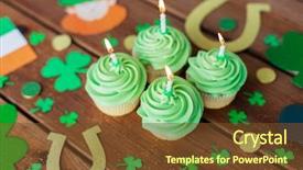  Presentation with party candles - Beautiful presentation theme featuring party props on wooden table backdrop and a tawny brown colored foreground