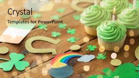  Presentation with party candles - PPT layouts having party props on wooden table background and a yellow colored foreground