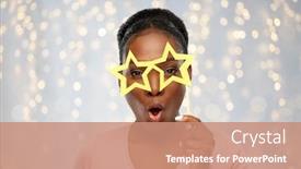  Presentation with party lights - PPT theme having party-props-photo-booth background and a coral colored foreground