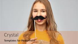  Presentation with black people - Cool new slides with party-props-photo-booth backdrop and a gold colored foreground