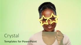  Presentation with green star - Presentation with party-props-photo-booth background and a soft green colored foreground