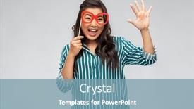  Presentation with party - Beautiful slide set featuring party-props-photo-booth backdrop and a seafoam green colored foreground