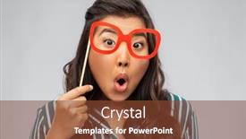  Presentation with faces - Slide set with party-props-photo-booth background and a tawny brown colored foreground