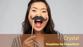  Presentation with black people - Cool new slide set with party-props-photo-booth backdrop and a tawny brown colored foreground