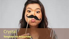  Presentation with black people - Slide set featuring party-props-photo-booth background and a tawny brown colored foreground