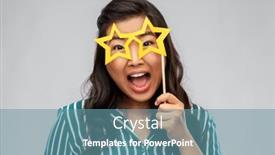  Presentation with stars - Presentation design enhanced with party-props-photo-booth background and a teal colored foreground