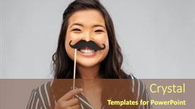  Presentation with black people - Slide set having party-props-photo-booth background and a tawny brown colored foreground