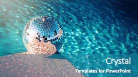  Presentation with rave - PPT theme consisting of party rave event disco ball background and a teal colored foreground