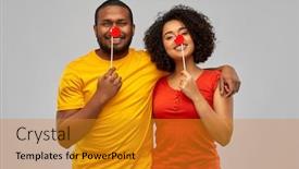  Presentation with red grey - Cool new PPT layouts with party-red-nose-day backdrop and a gold colored foreground