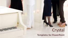  Presentation with party - Presentation theme with party soft focused focal point background and a lemonade colored foreground