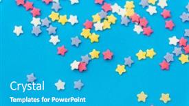  Presentation with sweets - Slide set with party-sweets-and-decoration-concept background and a teal colored foreground