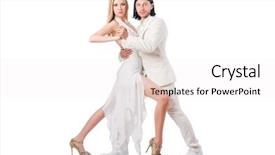  Presentation with dancing - Presentation featuring party tango - pair dancing dances isolated background and a white colored foreground