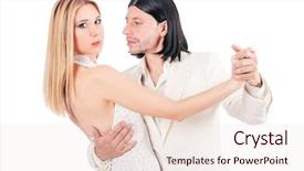  Presentation with tango - Amazing slides having party tango - pair dancing dances isolated backdrop and a lemonade colored foreground