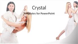  Presentation with dance beautiful couple dancing ballroom - Slides with party tango - pair dancing dances isolated background and a  colored foreground