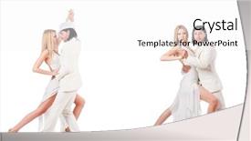  Presentation with dancing - PPT theme featuring party tango - pair dancing dances isolated background and a  colored foreground