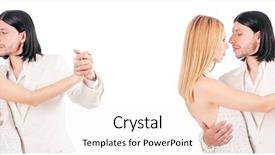  Presentation with concert band dancing - Amazing slide deck having party tango - pair dancing dances isolated backdrop and a  colored foreground