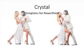  Presentation with dance beautiful couple dancing ballroom - Presentation theme having party tango - pair dancing dances isolated background and a white colored foreground