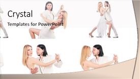  Presentation with dance beautiful couple dancing ballroom - Slide set enhanced with party tango - pair dancing dances isolated background and a sky blue colored foreground